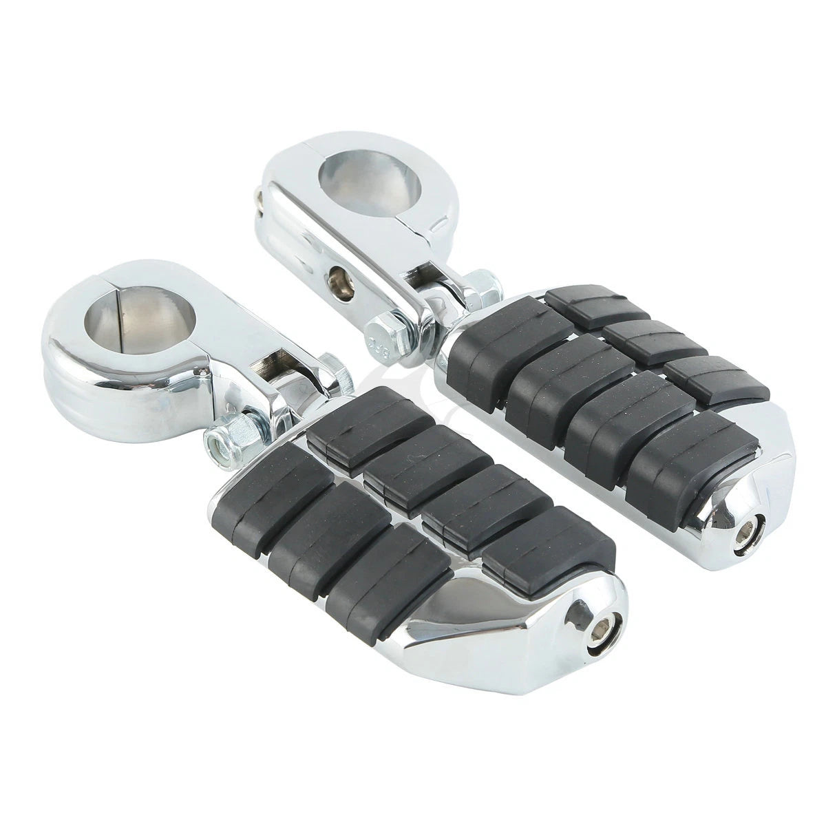 1 1/4" Wing Footpeg Pegs Mount Clamps for Harley Yamaha (Universal) Chrome