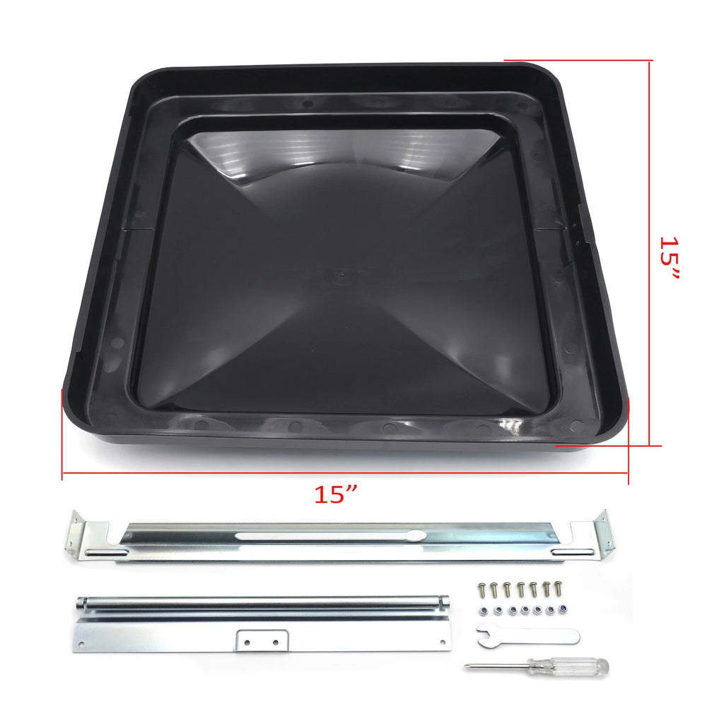 14" Black RV Camper Roof Vent Lid Replacement for Cargo Trailer Bus