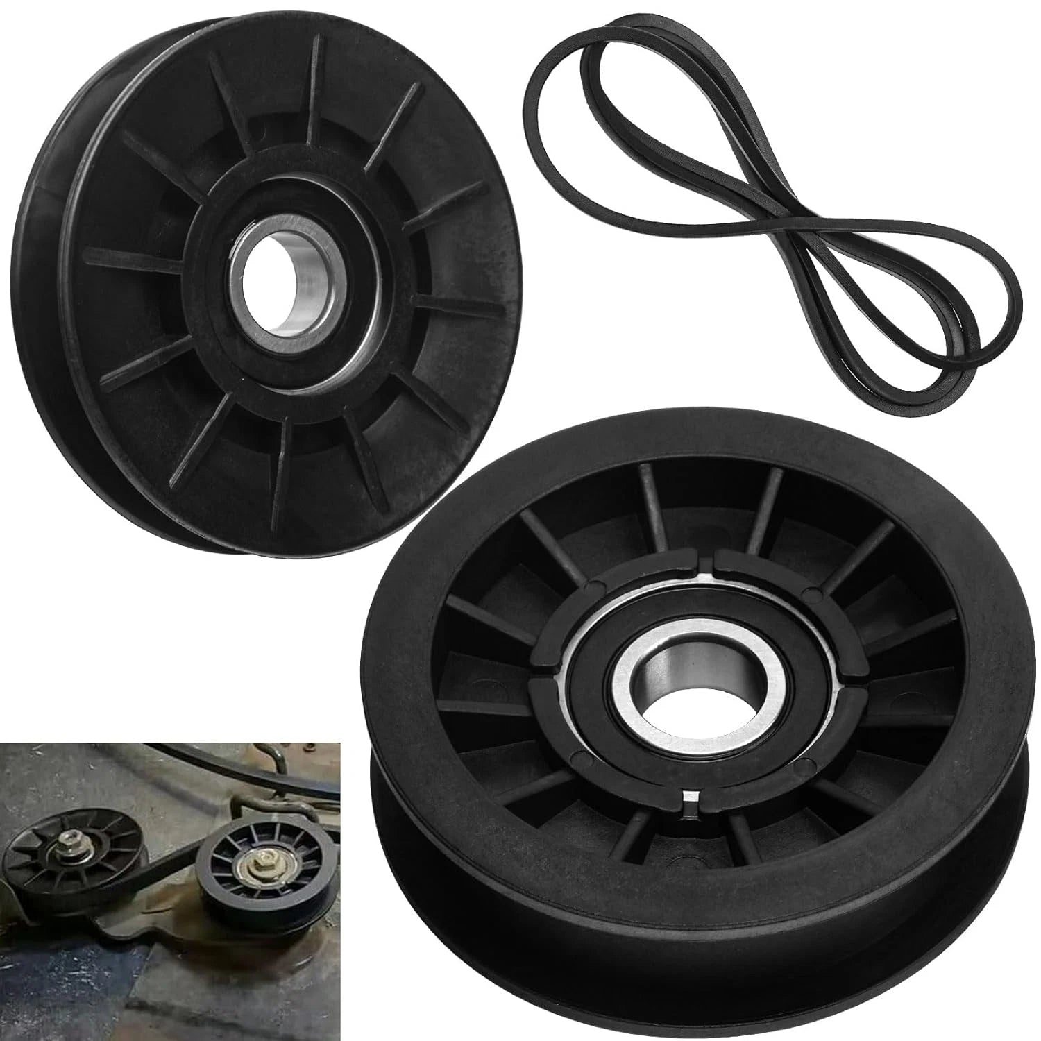 Deck Flat V-Idler Pulley Drive Belt Set for Cub Cadet 