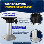 Boat Seat Pedestal and Slide Set for Universal Applications (12")