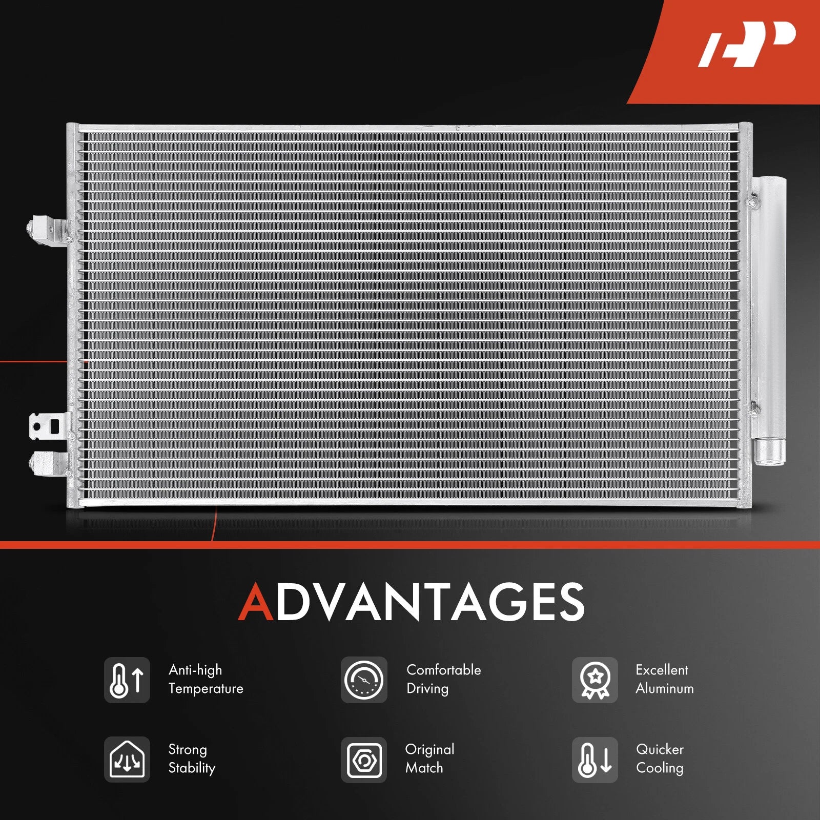A/C Condenser with Bracket & Receiver Drier for Jeep Renegade (2015-2018)