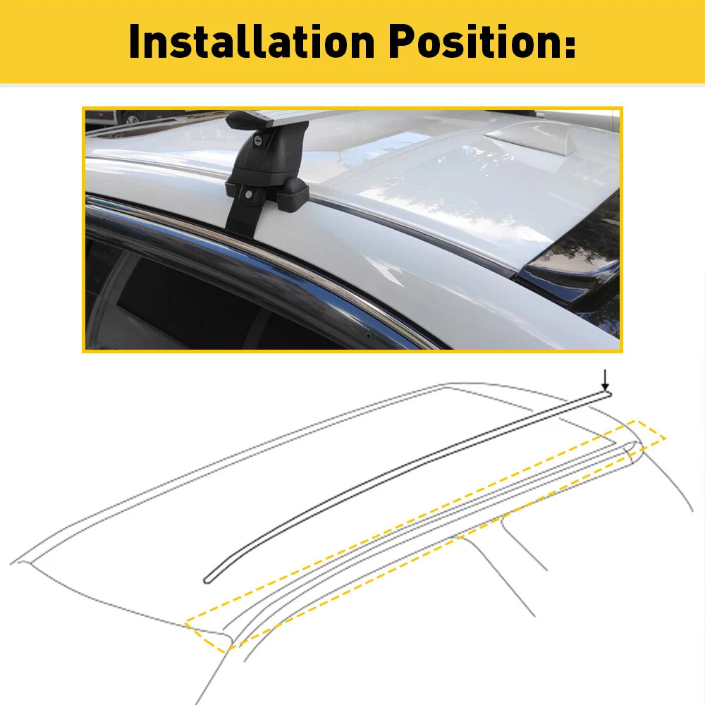 Black Roof Trim Molding Kit for Toyota Corolla Sedan (2014–2017)