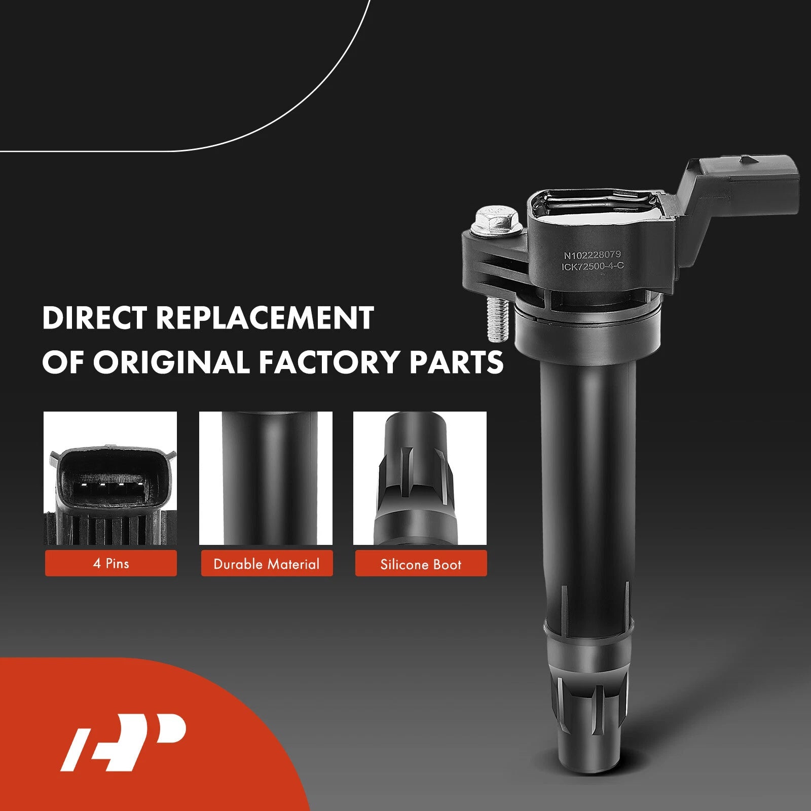 Set of 4 Ignition Coils & Iridium Spark Plugs for Chevy Spark (2013–2015)