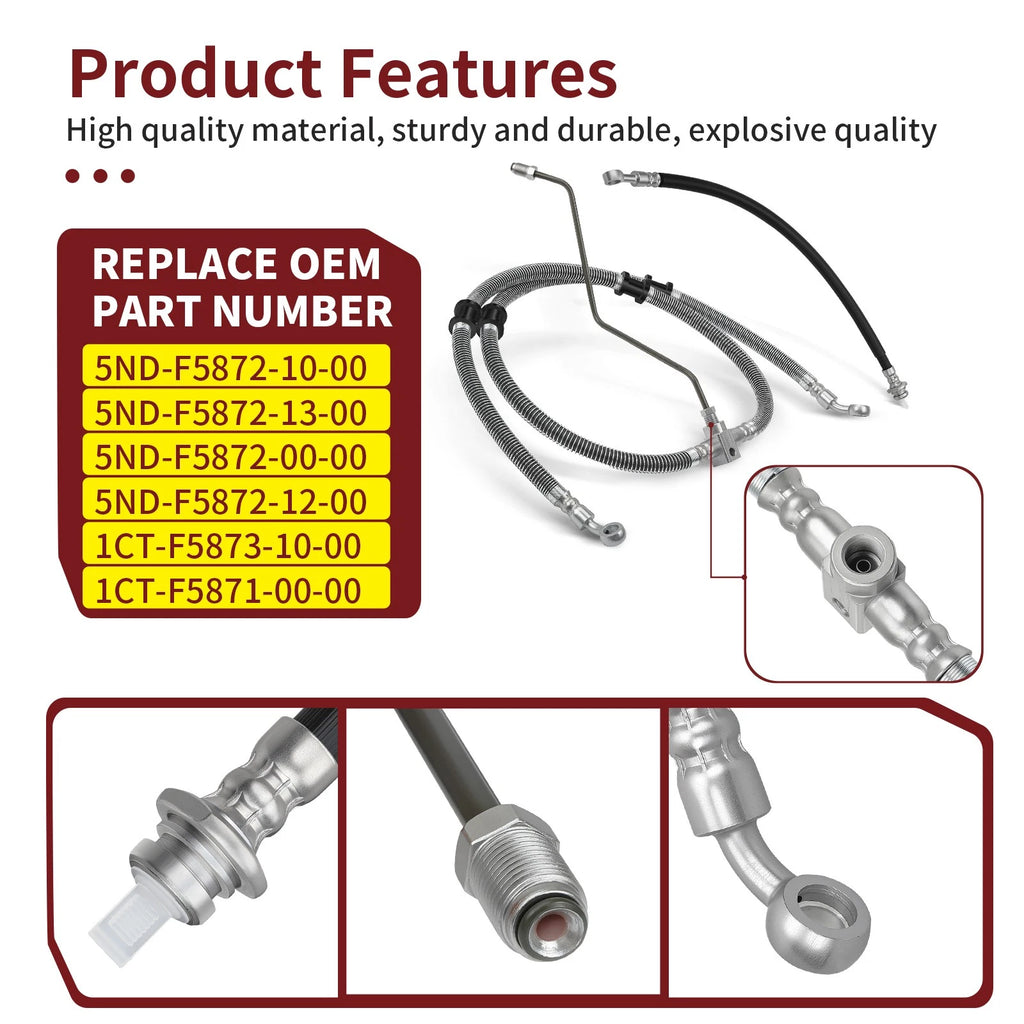 Front Brake Hose Line and Pipe for Yamaha Grizzly 450 YFM450 (2011–2014)