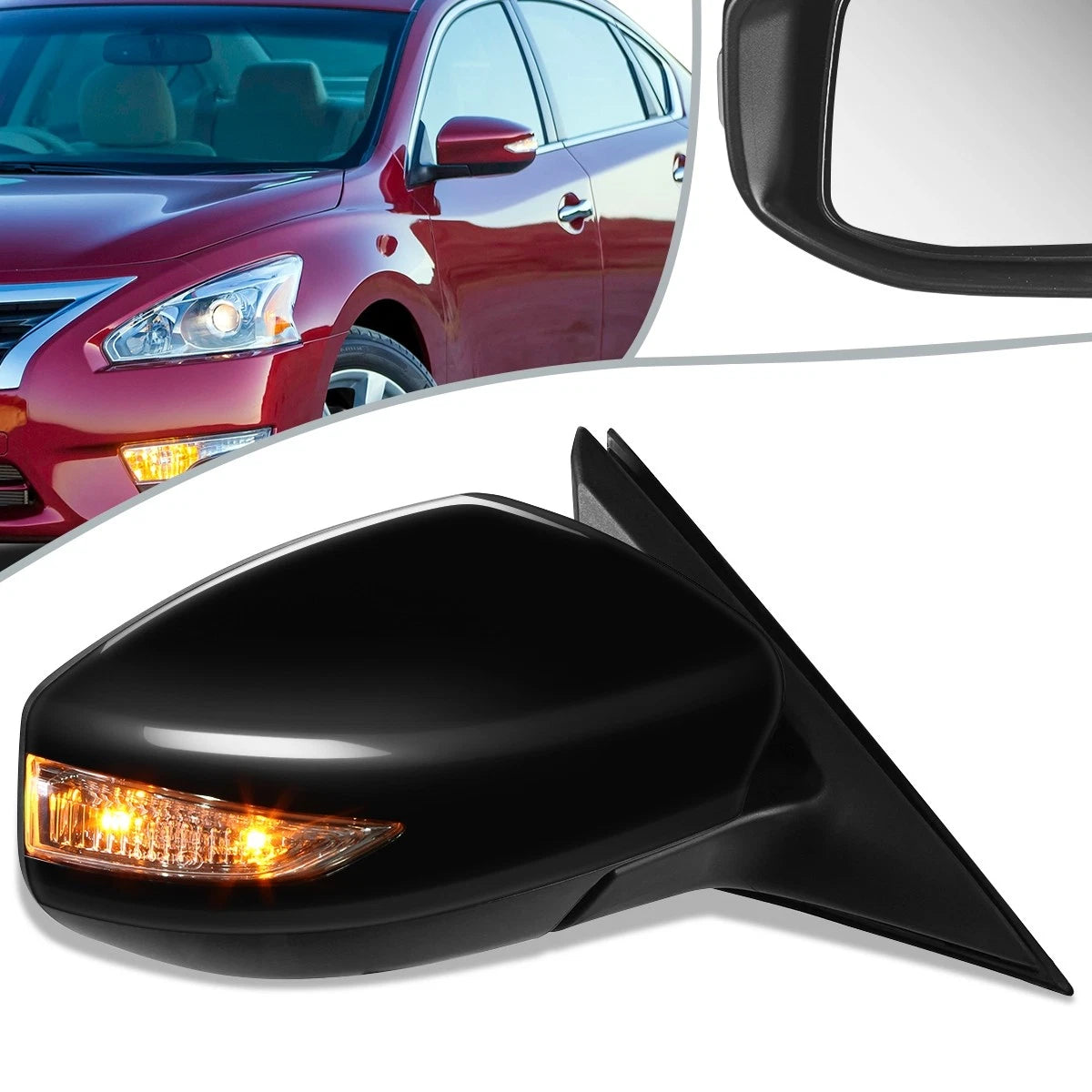 Power Heated Signal Door Mirror Right for Nissan Altima Sedan (2013–2018) NI1321225