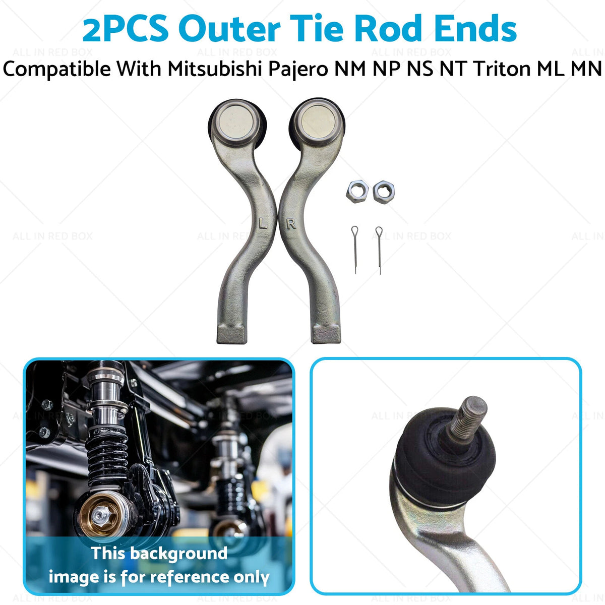 2X Outer Tie Rod End for Mitsubishi Pajero NM NP NS NT Triton ML MN