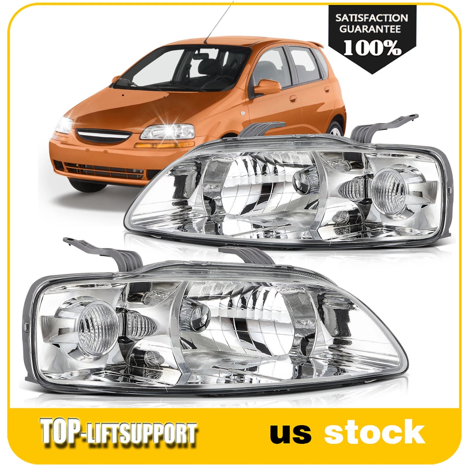 Headlight Assembly for Chevy Aveo/Aveo5 (2004–2008) Left + Right