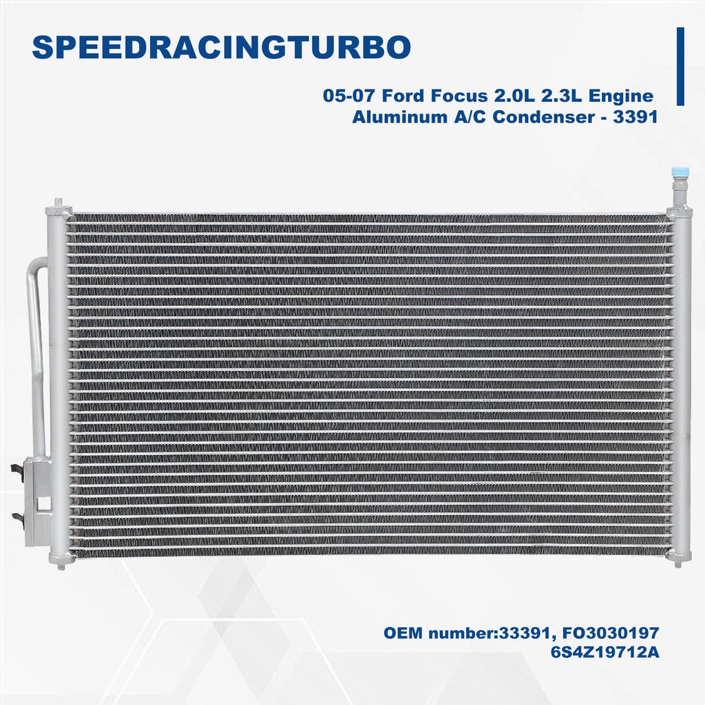 Aluminum AC Condenser 3391 for Ford Focus (2005–2007) 2.0L 2.3L