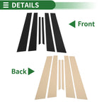 6 Pcs Door Pillar Window Trim for Honda Accord (2003–2007) Black