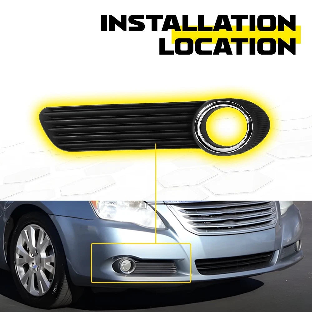 2X Fog Light Trim Bezel Cover Cap for Toyota Avalon (2008–2010) w/ Chrome EXV