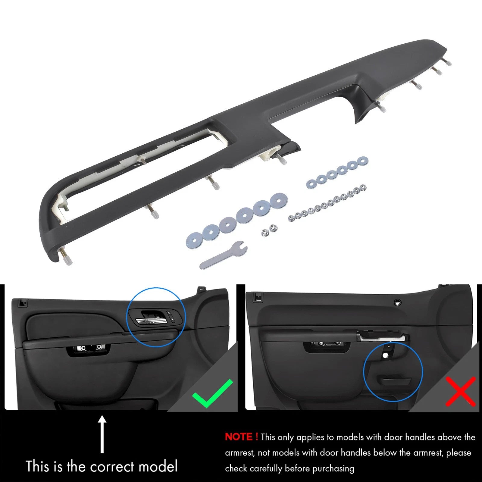 Driver Left Door Panel Handle Armrest for Tahoe Silverado (2007–2014)