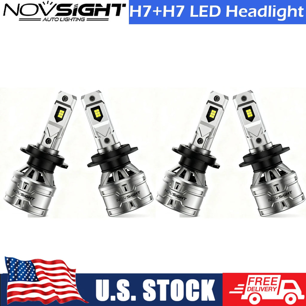 4X H7 LED Headlight Bulbs for 6500K Super White