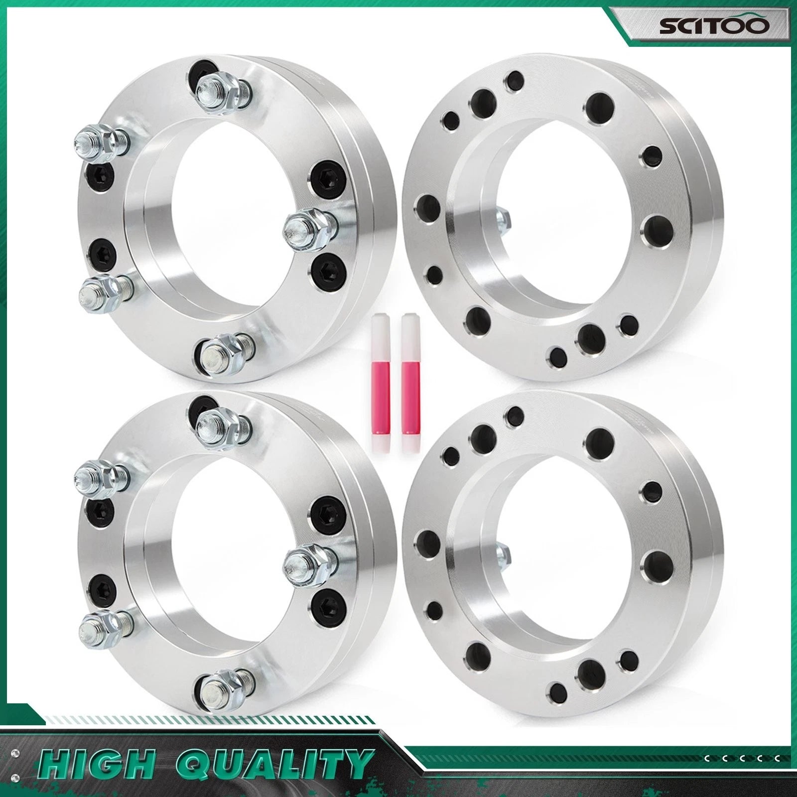 Set of 4 Wheel Adapters 6x5.5 to 5x5.5 M14x1.5 for Silverado 1500 (1999–2025)
