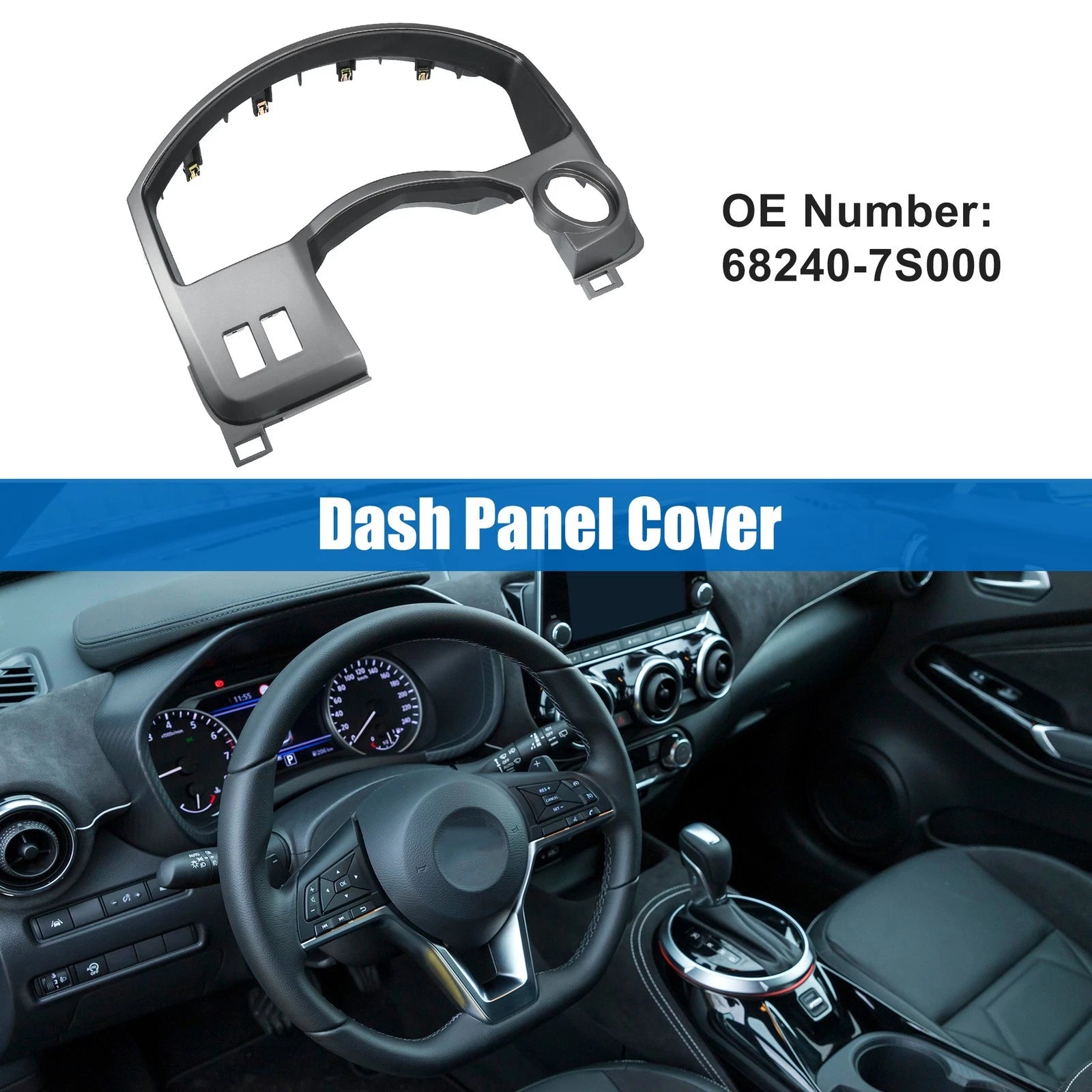Dash Panel Gauge Cover Bezel Trim for Nissan Titan Armada (2004–2019) No. 68240-7S000