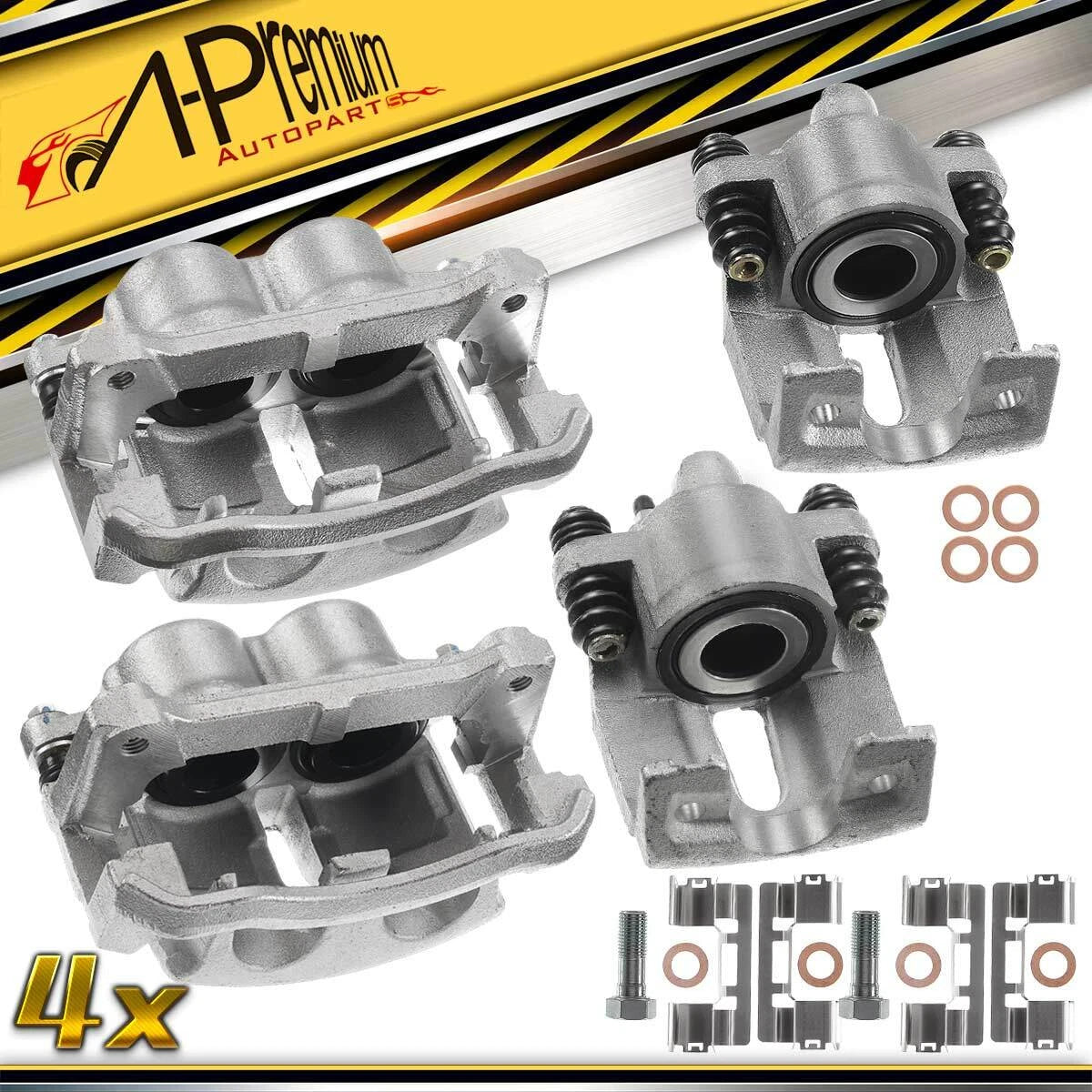 Pair Front & Rear Brake Calipers with Bracket for Ford F-150 (2015–2020)