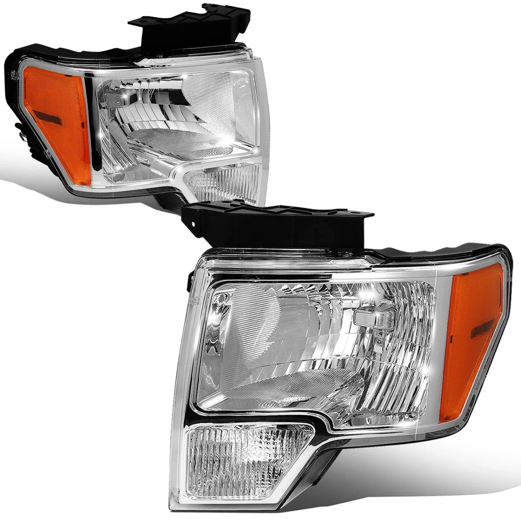 Chrome Housing Head & Bumper Corner Smoked LED Fog Light Kit for Ford F150 (2009–2014)