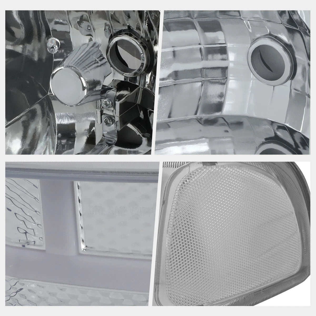 LED DRL Headlights Chrome/Clear for GMC Sierra/Yukon 1500 Denali (2002–2006)