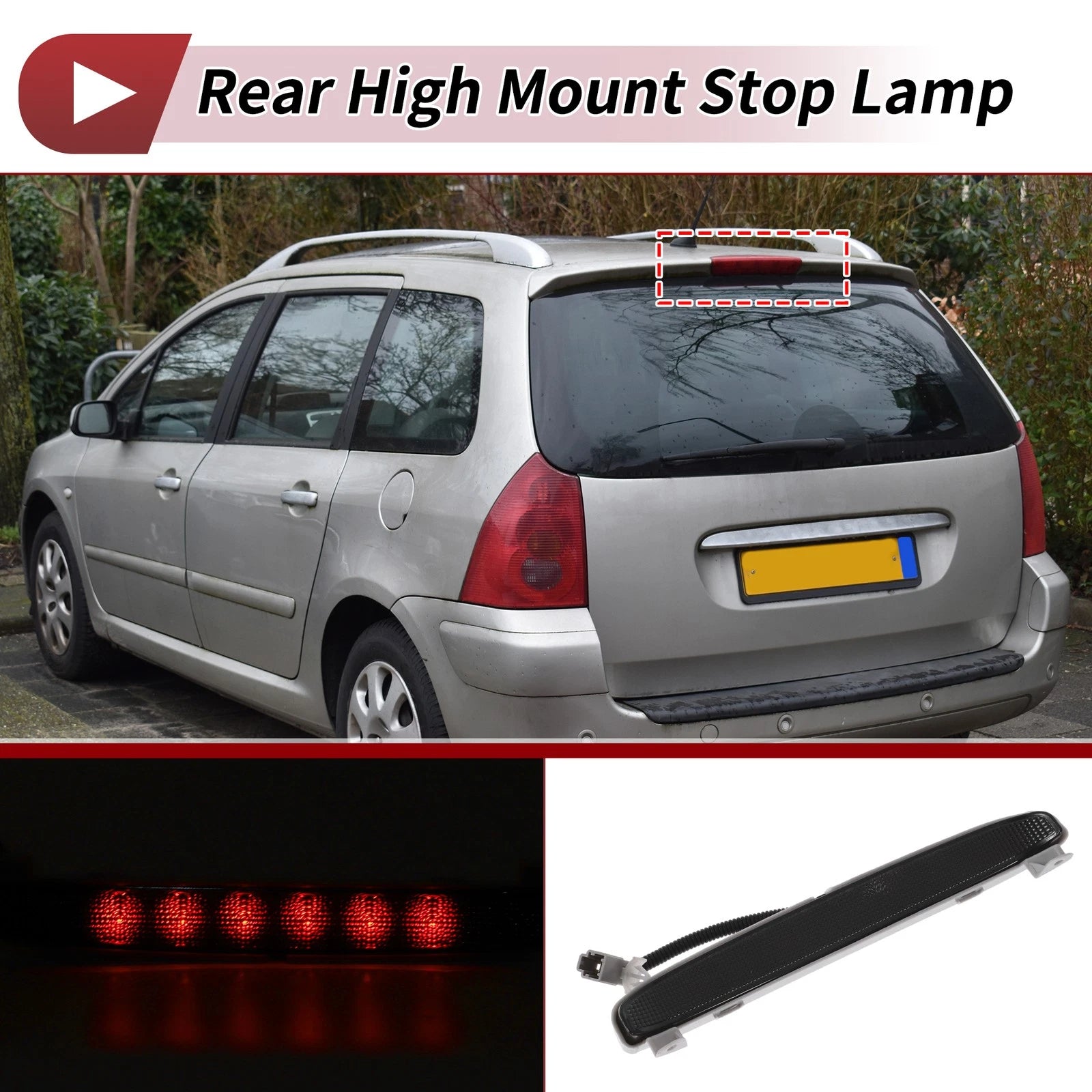 Black LED Third Brake Light for Honda Civic EX 2 Door Coupe (No.34270SVAA01)