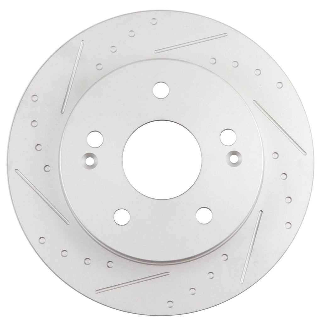 Set of 2 Slotted Rear Brake Rotors for Honda Civic, Prelude