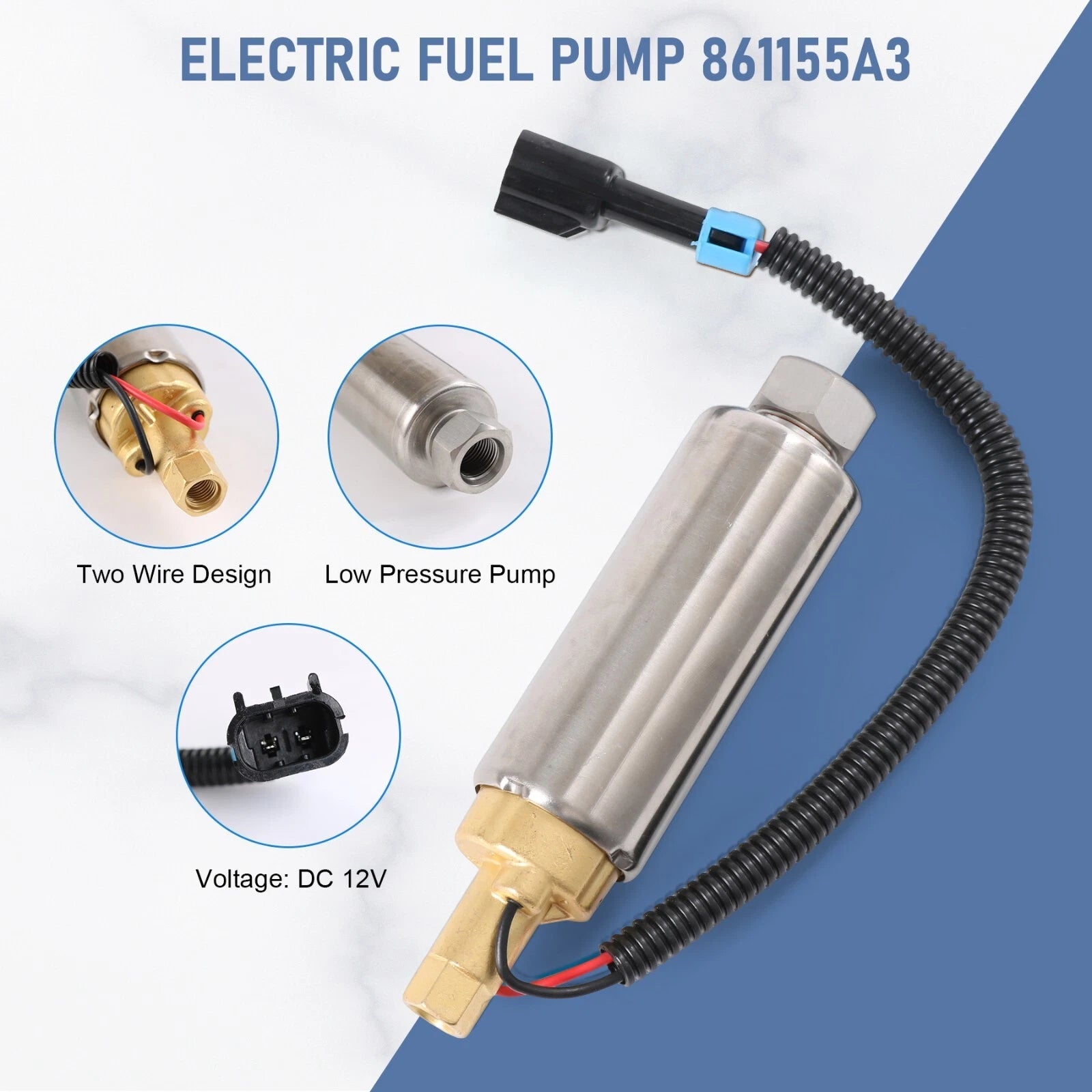 Set of 2 Electric Fuel Pumps for MerCruiser V8 305 350 454 502
