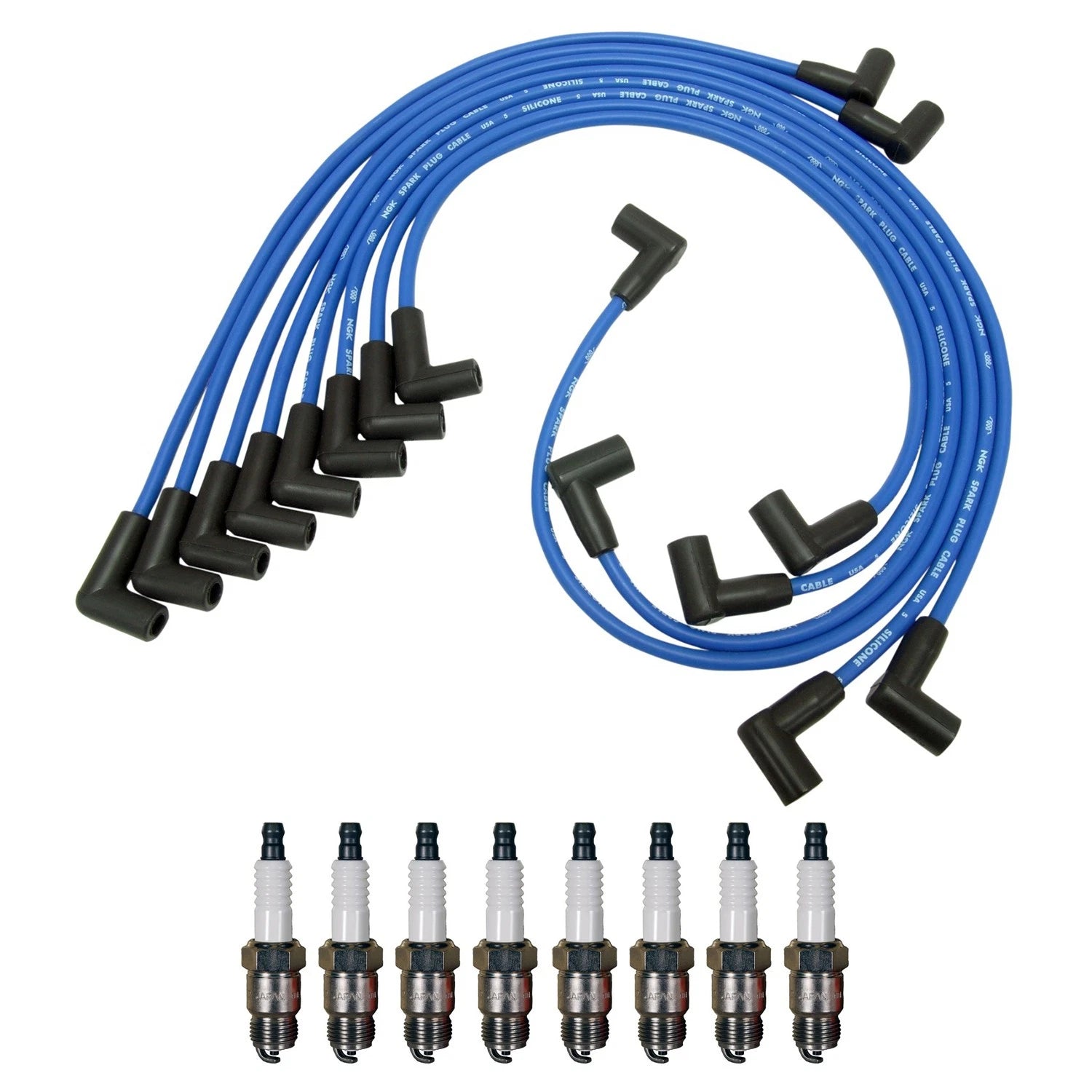NGK Wire Set & Denso 8 Spark Plugs Kit for C15 Camaro Caprice G20 V8 (1990–1995)