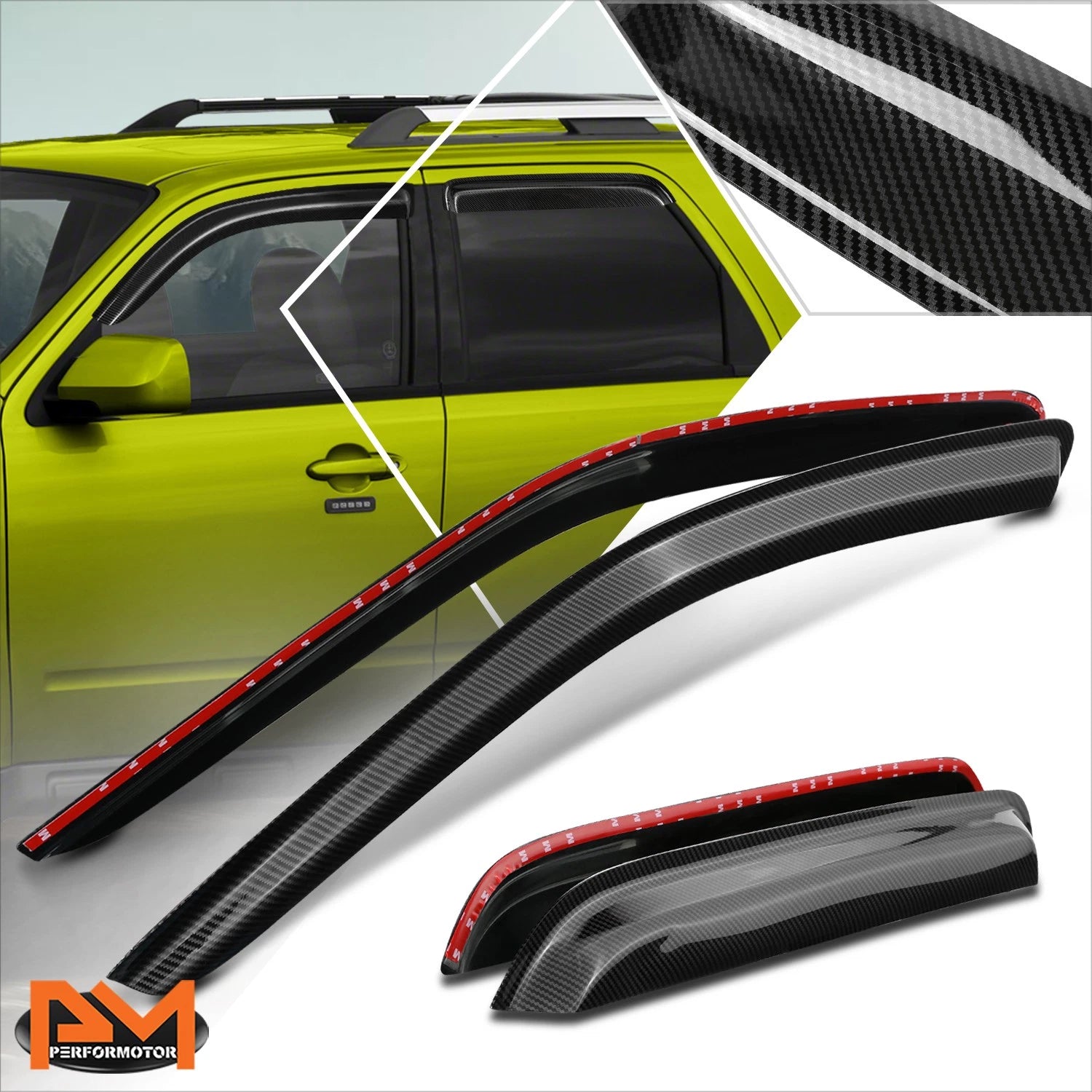 Tape-On Side Window Visors for Ford Escape Mazda Tribute Mercury Mariner (2001–2012)