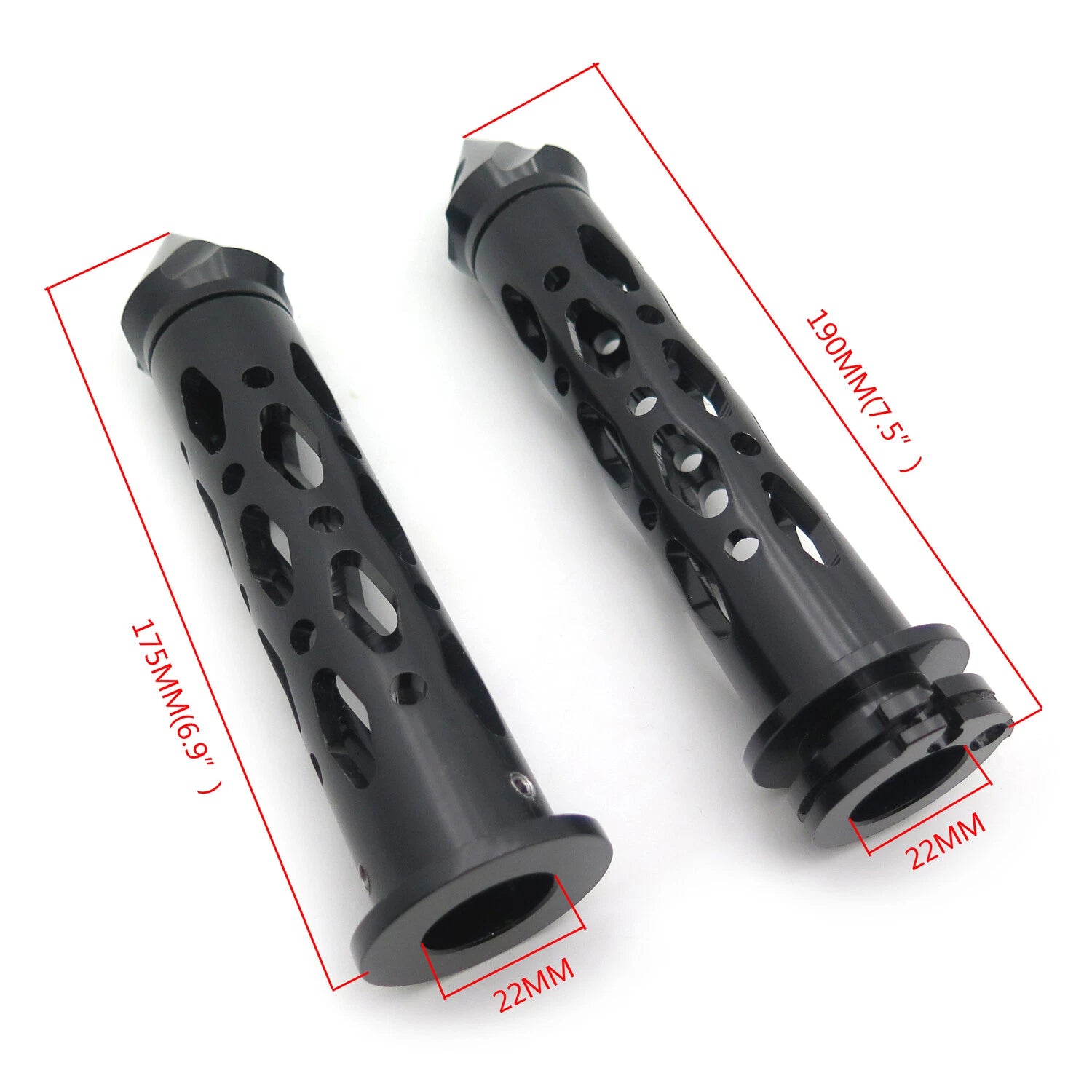 CNC 7/8" 22mm Spike Bar Ends Grips for Kawasaki Ninja ZX9 ZX10 ZX12 ZX14