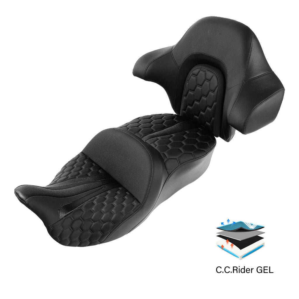 Gel Seat Backrest for Harley Touring Road Glide (2014–2023)