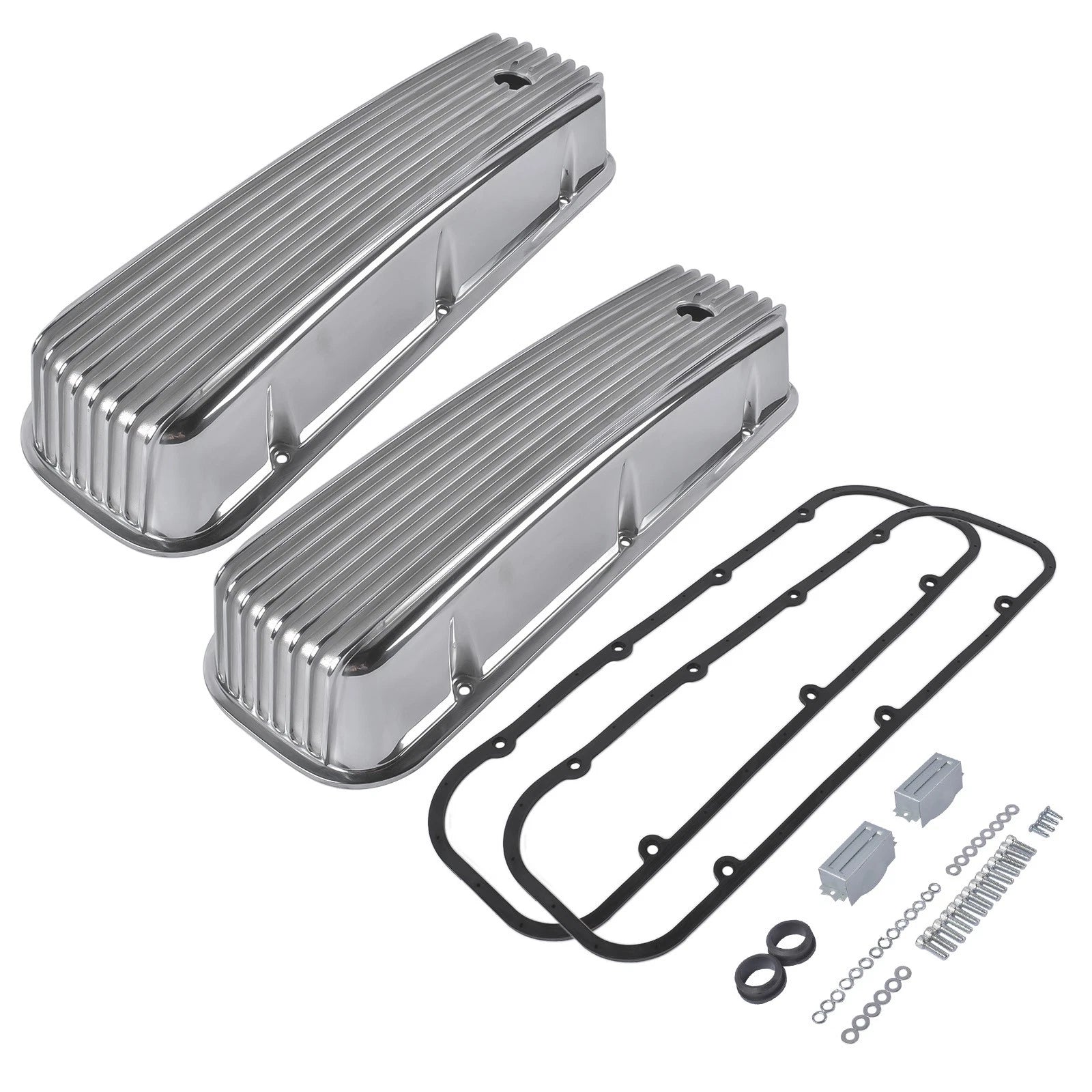 Finned Valve Covers for Chevy Big Block 427 454 502 (Fits 1965–2002)