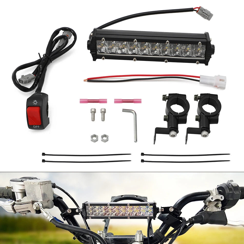 LED Headlight Light Bar + Switch for Yamaha Raptor 700R 125 250 Banshee Blaster