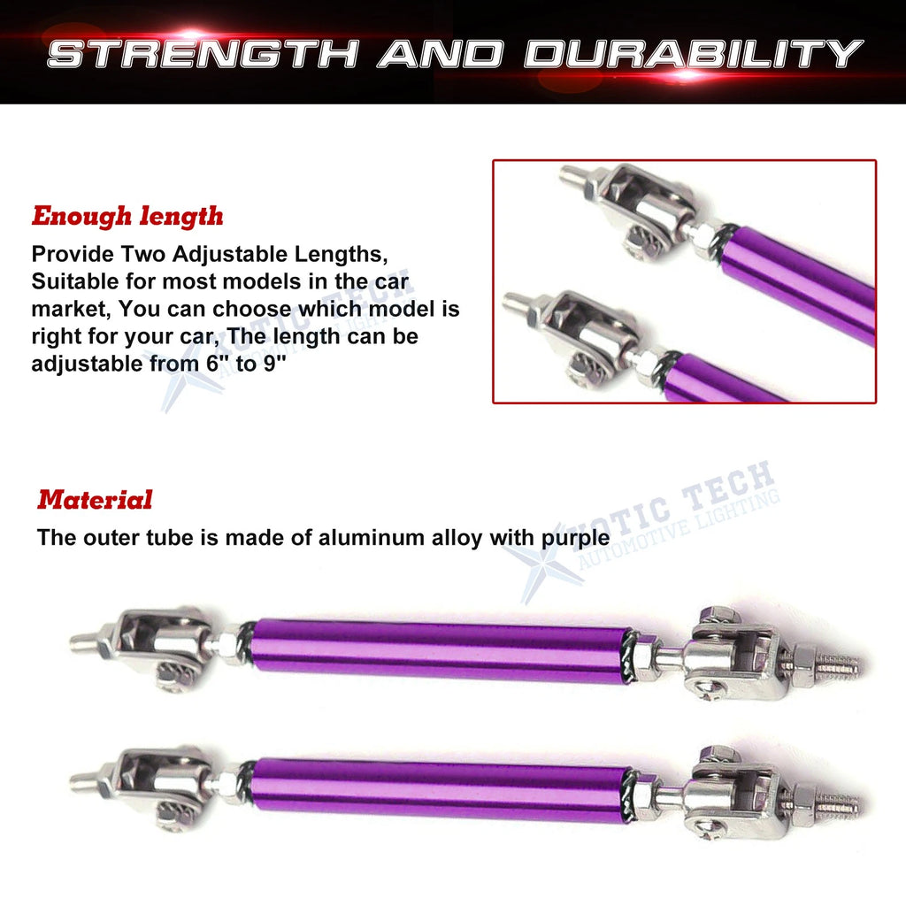 Adjustable Purple Rear Front Lip Splitter Tie Bar for GMC (6"-9") (2014-2024)