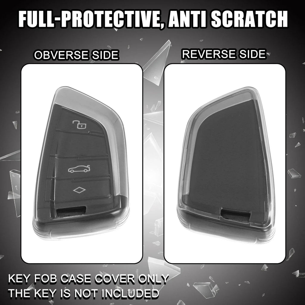 Key Fob Remote Cover TPU for BMW 1 2 3 5 6 X1 X3 Series Transparent