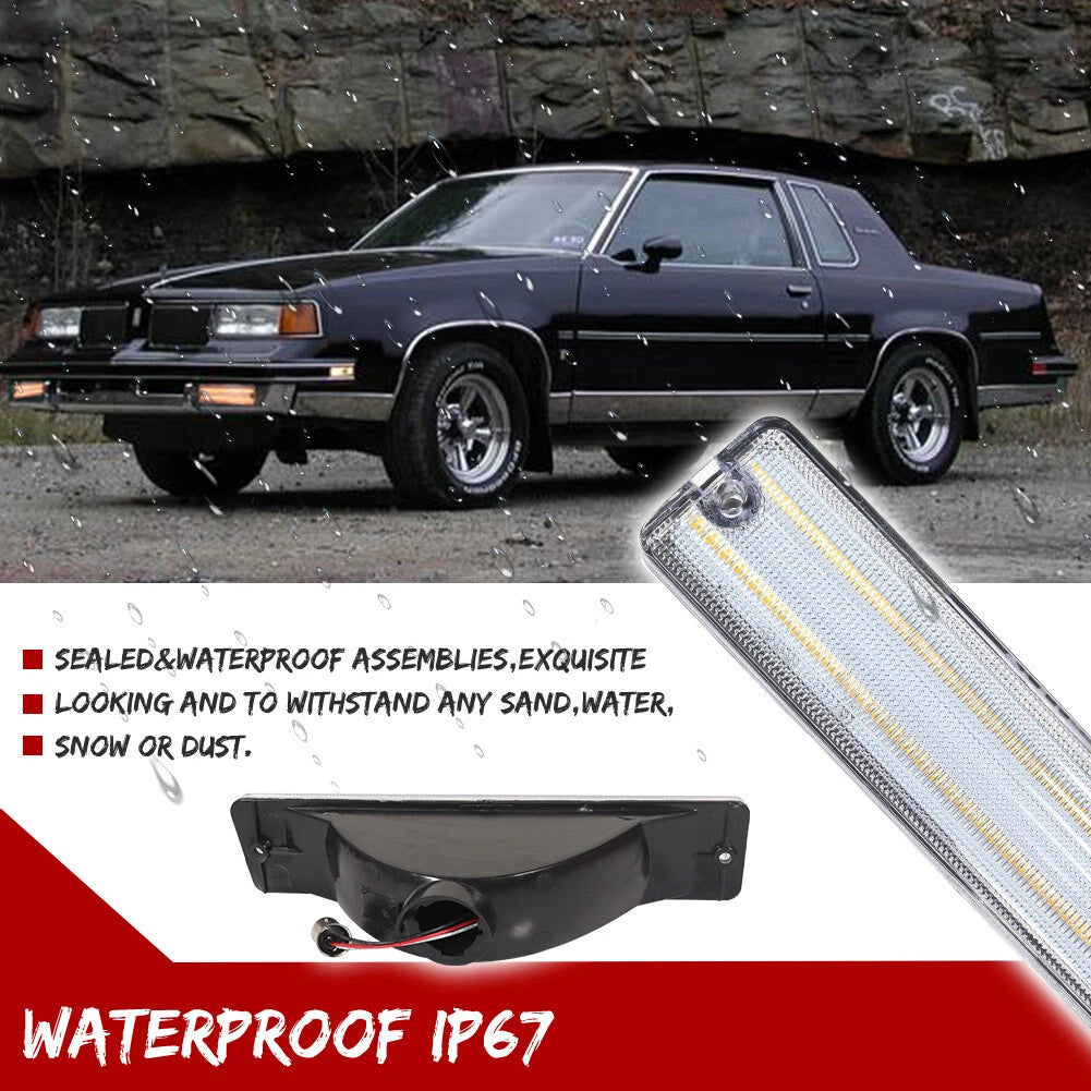 Clear Switchback LED Turn Signal Lights for Oldsmobile Cutlass Supreme (1981–1988)