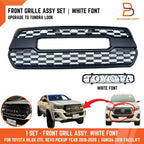 Tundra Style Front Grille White Letter for Toyota Hilux Ute SR5 (2018-2020)