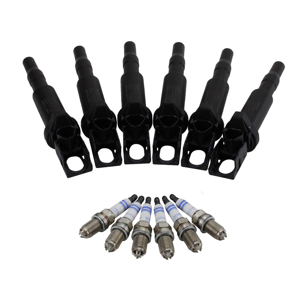 Set of 6 Bosch Platinum Spark Plugs & Ignition Coils for BMW E46 E83