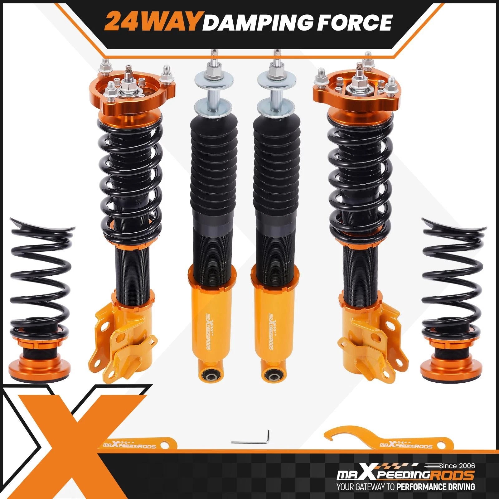 24-Way Adjustable Coilovers Suspension Kit for Honda Civic (2006–2011)
