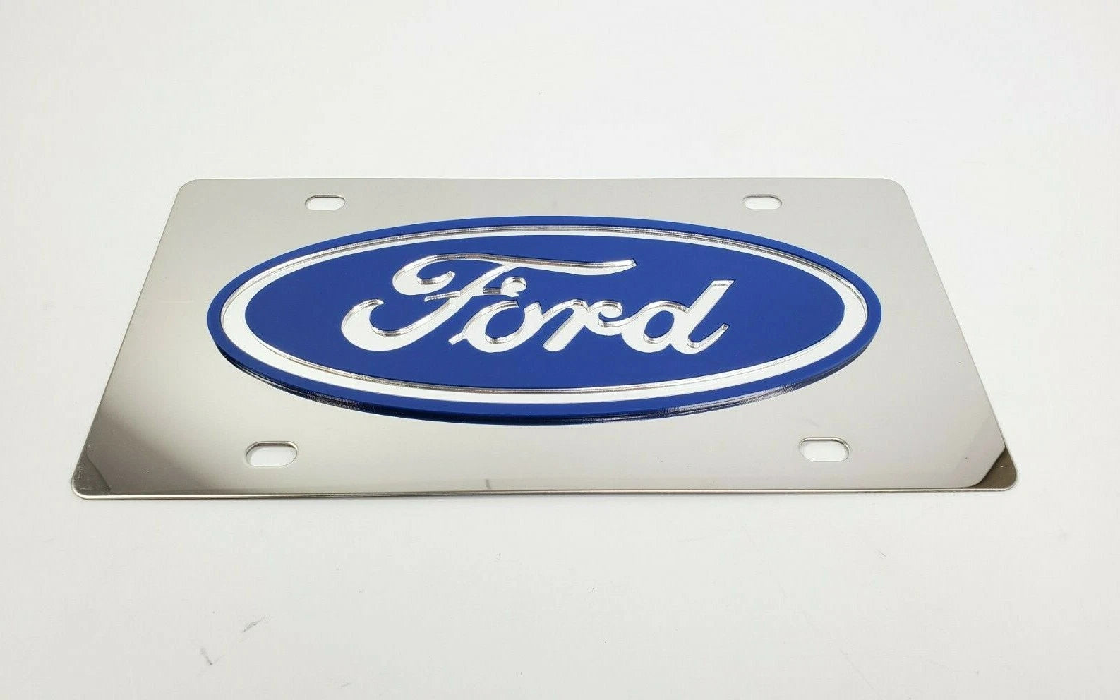 Ford Oval Emblem Metal Vanity License Plate Blue Logo for Ford (1990–1990)