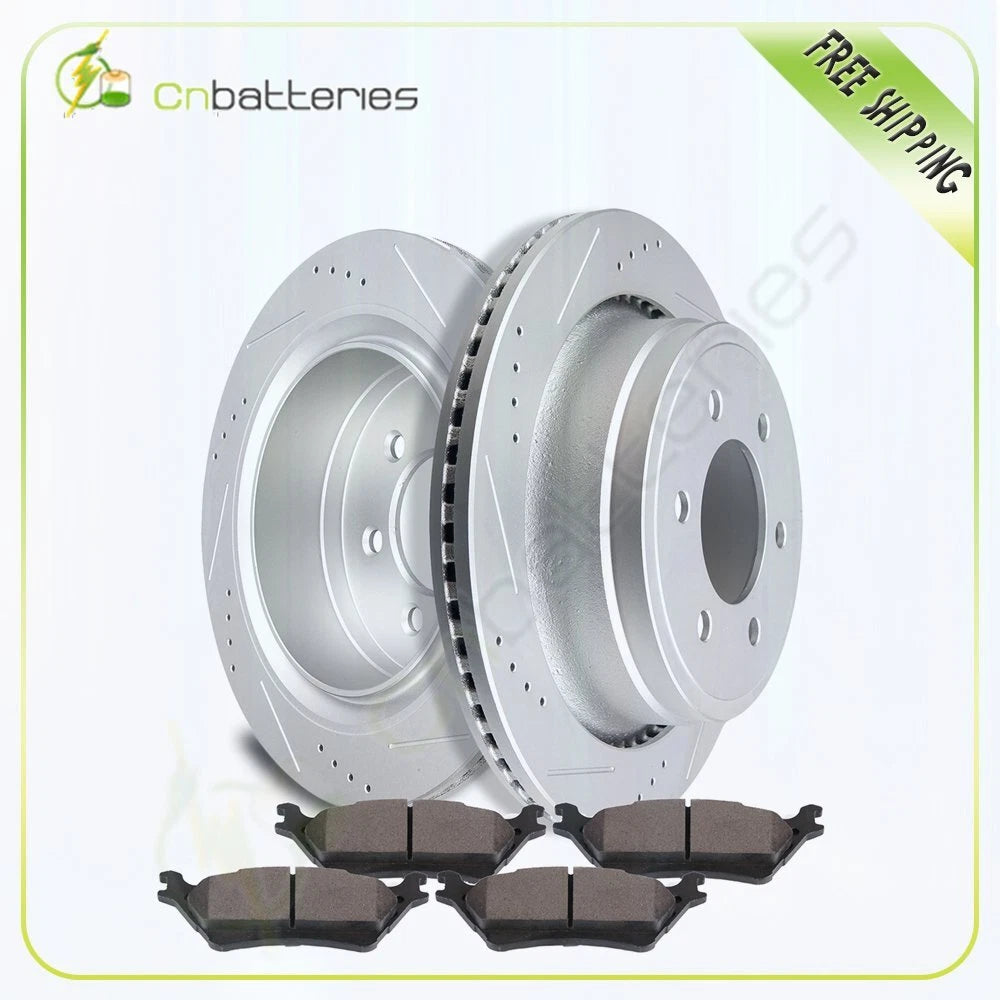 Set of 2 Rear Brake Rotors and Ceramic Pads for Ford F-150 (2014–2018)