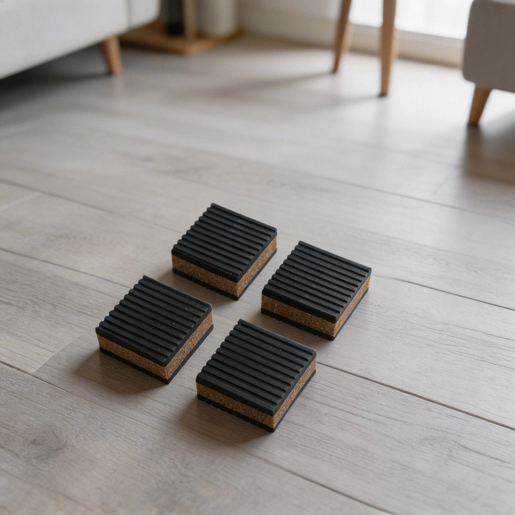 Set of 4 Rubber Cork Composite Mats for Equipment Stability