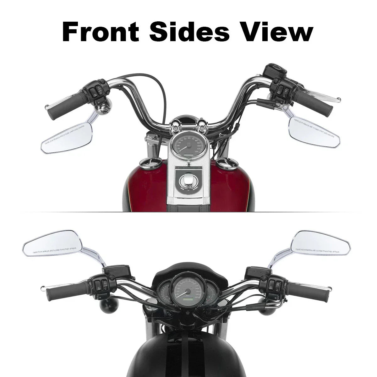 Chrome 8mm Rear View Mirrors for Harley Sportster XL883 1200 Touring Softail