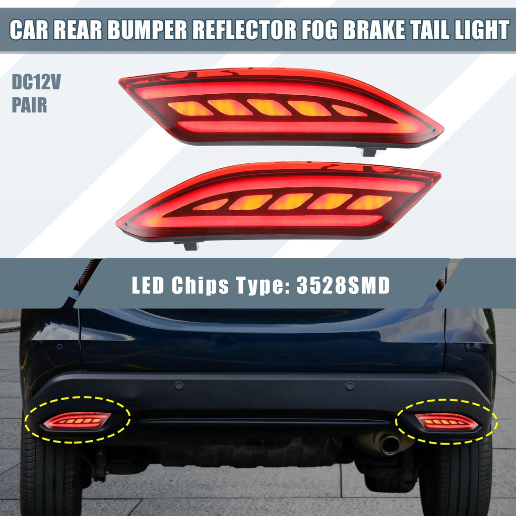 2X Rear Bumper Reflector LED Brake Turn Signal Light 33505T7SA01 for Honda HR-V (2016–2021)