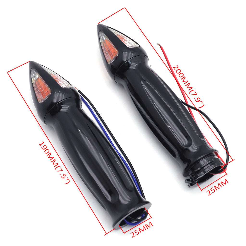 Hand Grips with Turn Signal for Harley Road King/Dyna/Fat Boy/Sportster (1" 25mm)
