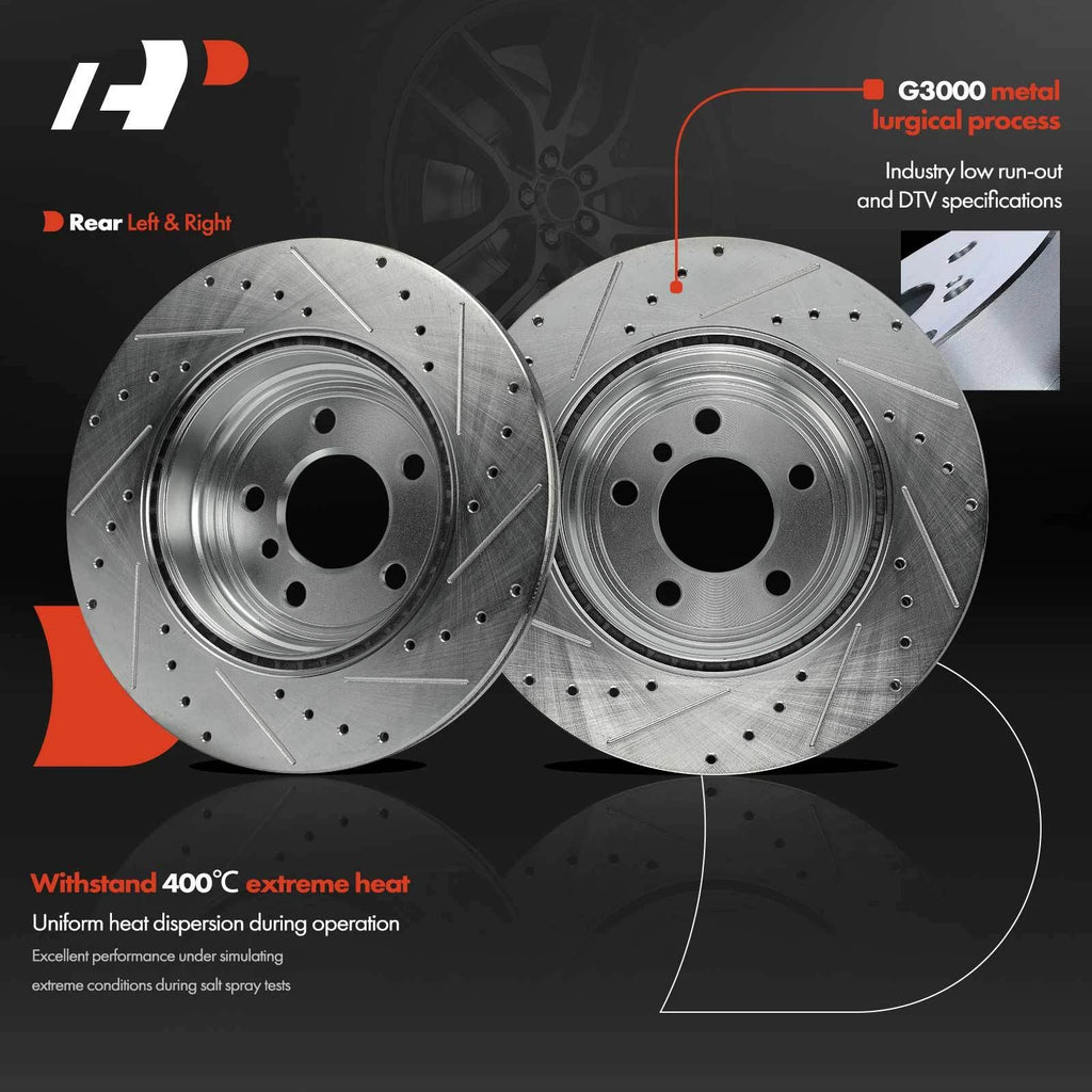 Rear Drilled Brake Rotors for BMW 330i 435i 335i 440i (2017–2019)