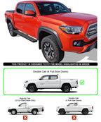 iBoard Running Boards for Toyota Tacoma (2005–2023) 6in Black