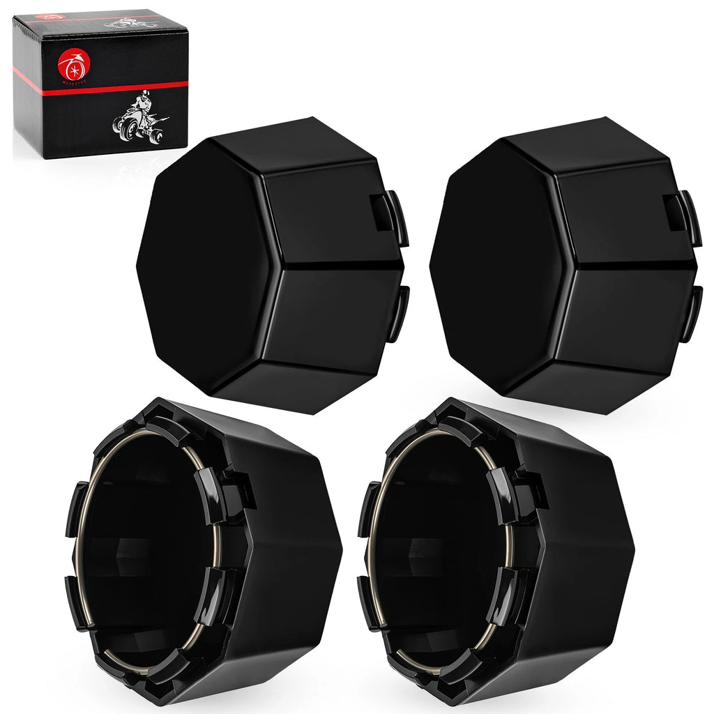 Set of 4 Matte Black Hub Cap Covers #5451374-458 for Polaris Sportsman 570 (2014–2023)