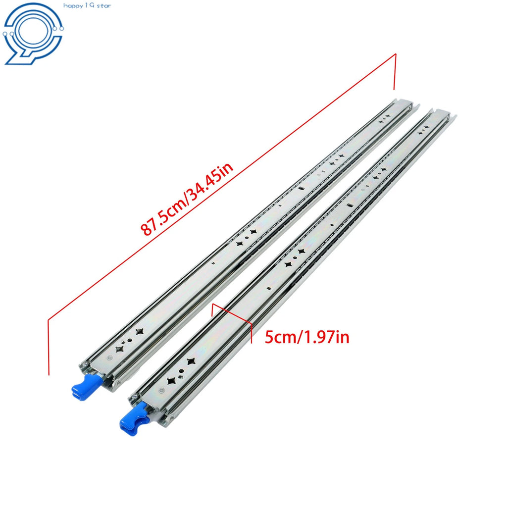 Set of 2 Locking Drawer Slides for Cabinets (34")