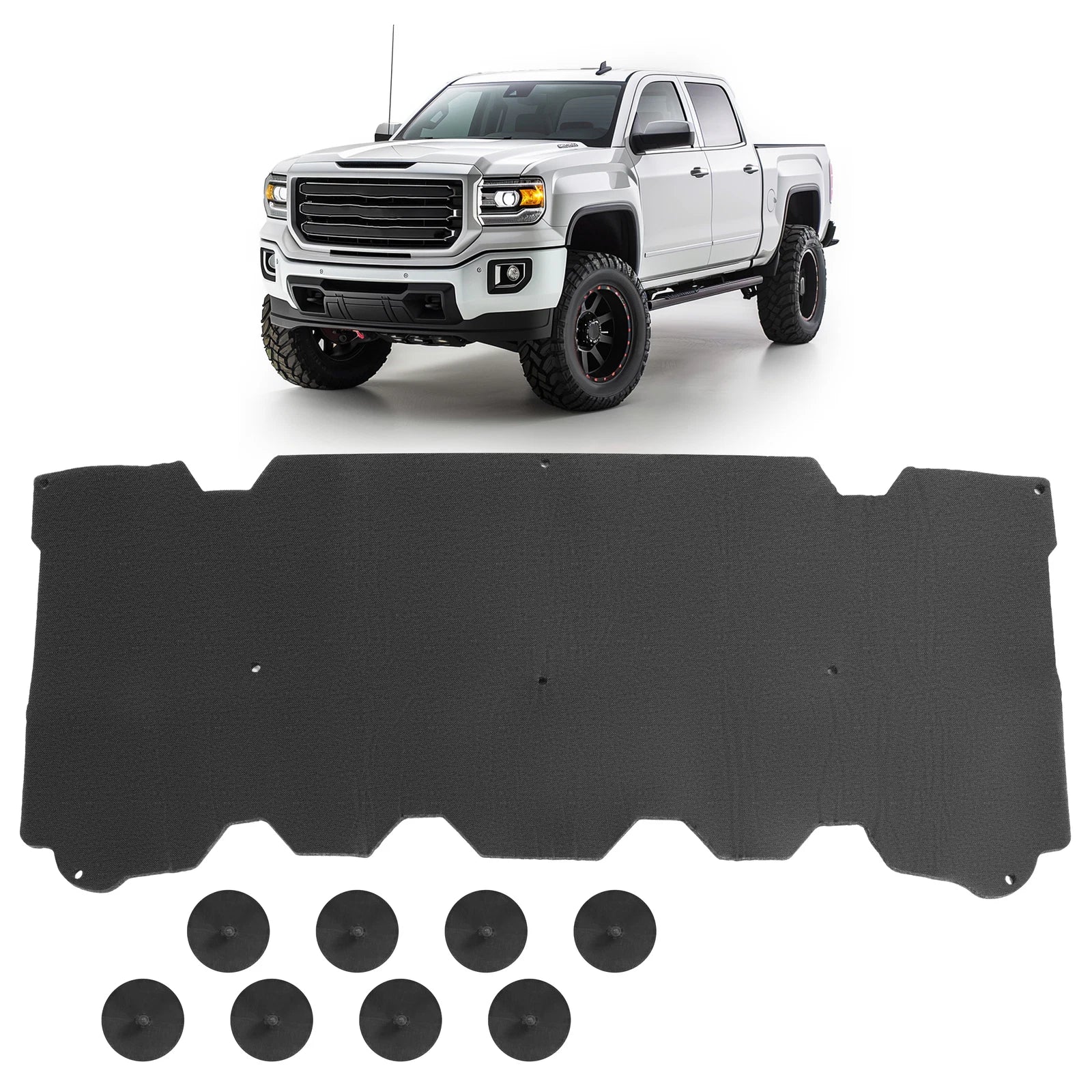 Hood Insulation Pad with Clips for GMC Sierra 1500/2500/3500 (2007–2013)
