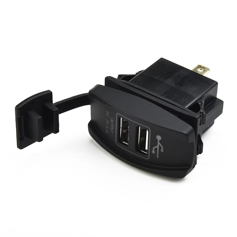 USB Power Charger with White LED Indicator for Vehicle Boat Use