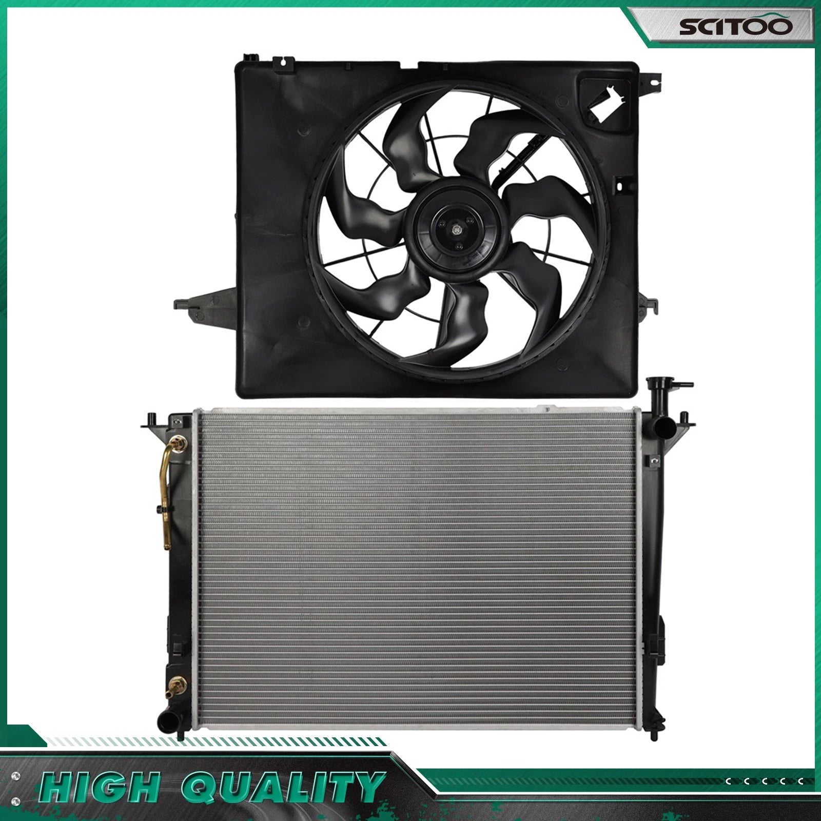 Radiator and Cooling Fan Kit for Hyundai Santa Fe (2010–2012) & Kia Sorento (2011–2015)