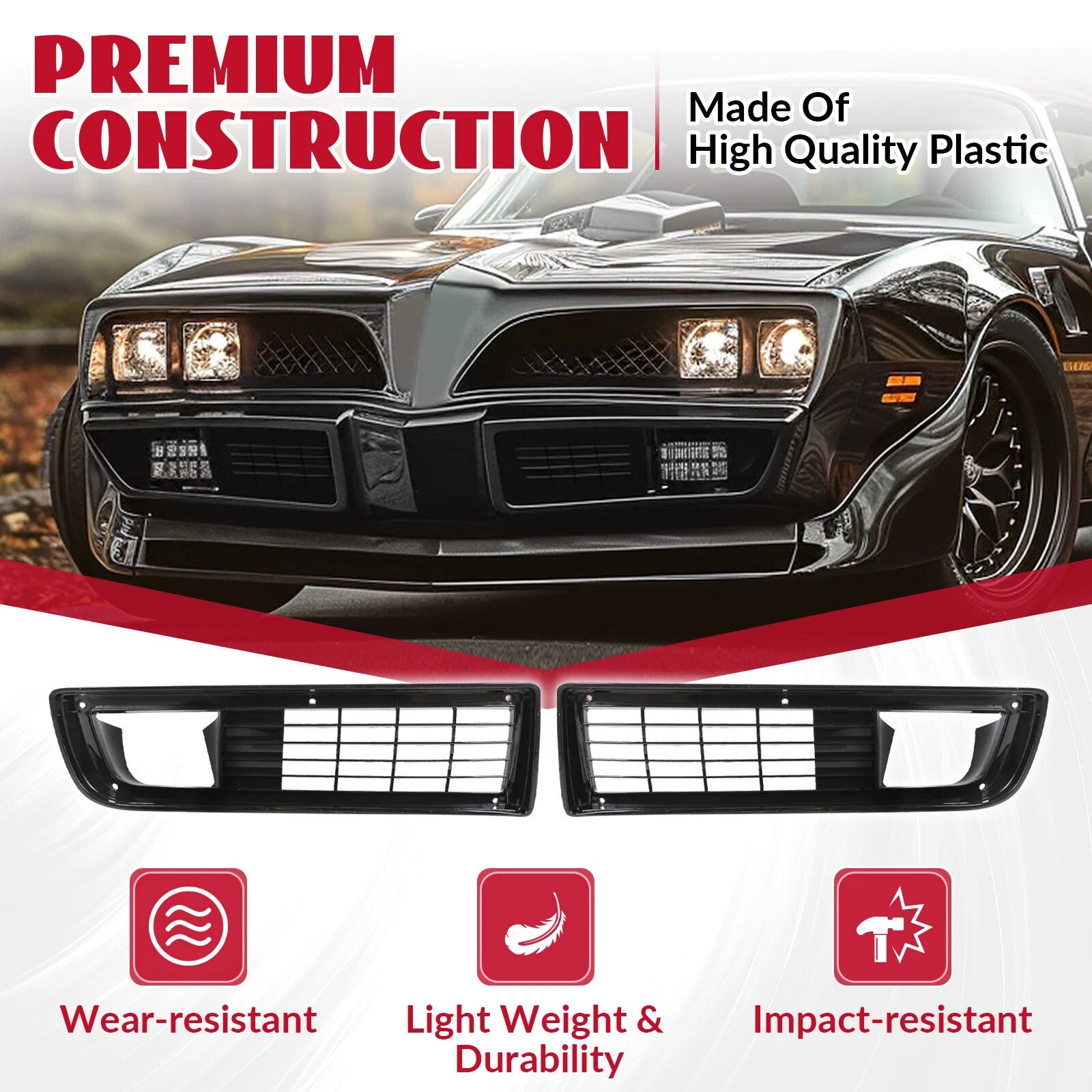 Front Bumper Grill Set for Pontiac Firebird Trans Am (1979–1981)